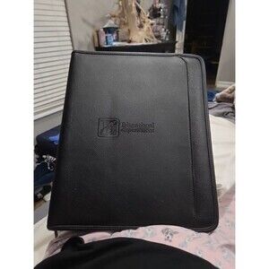 LEED'S Black Organizer Genuine Leather With Legal Pad Padfolio Portfolio B18